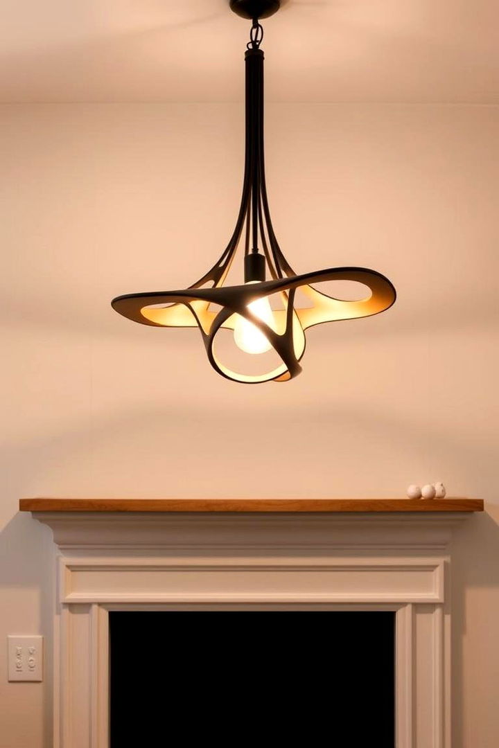Sculptural Pendant Lights - 22 Fireplace Mantel Lighting Ideas