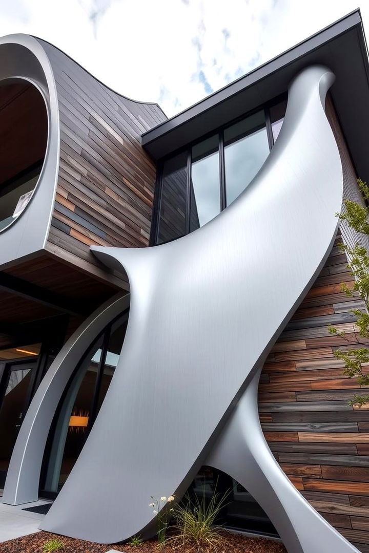 Sculptural Siding Curves - 22 Modern Siding Ideas for a Contemporary Home