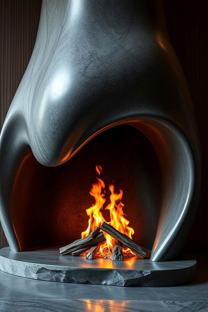 Sculptural Statement Fireplace - 22 Mid-century Modern Fireplace Ideas