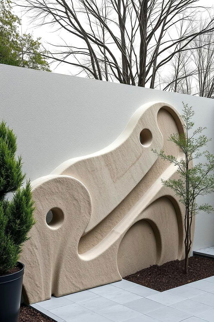 Sculptural Stone Accents - 22 Stone Wall Ideas