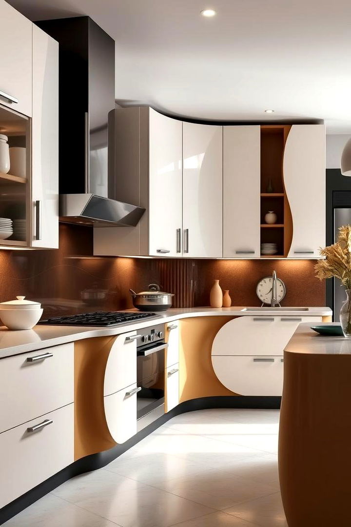 Sculptural Two Tone Cabinets - 22 Two Tone Kitchen Cabinet Ideas