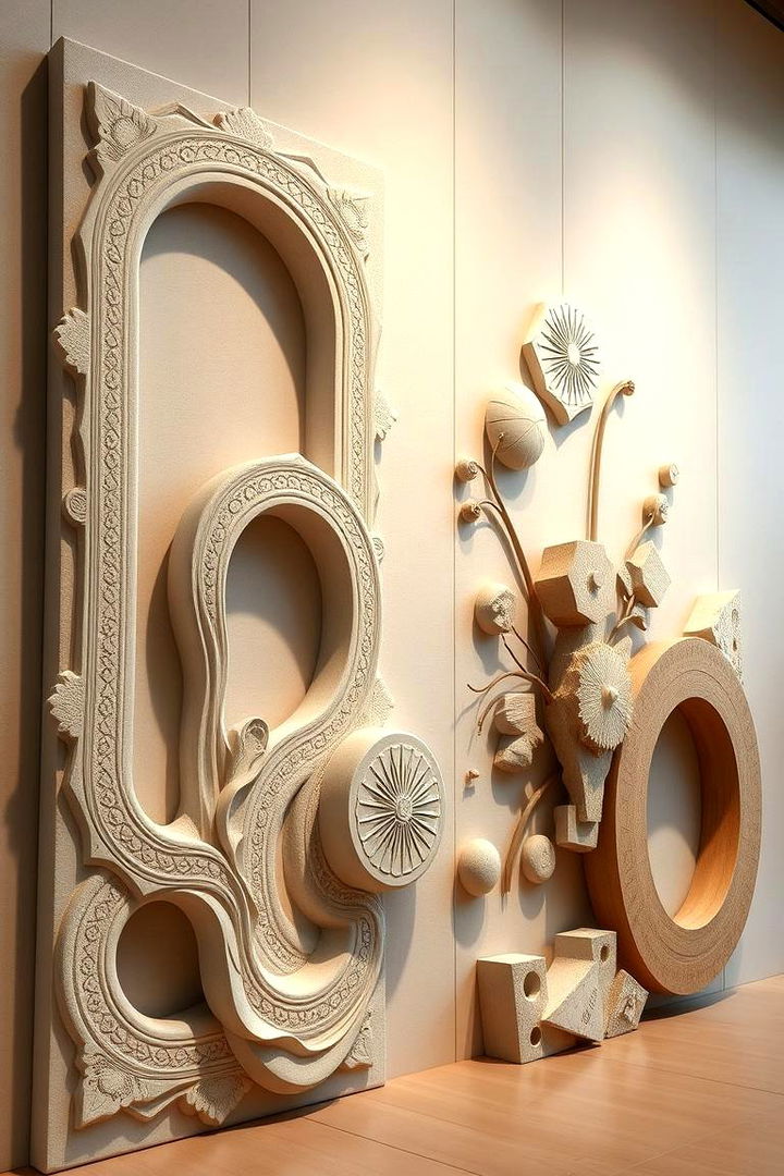 Sculptural Wall Elements - 22 Blank Wall Ideas