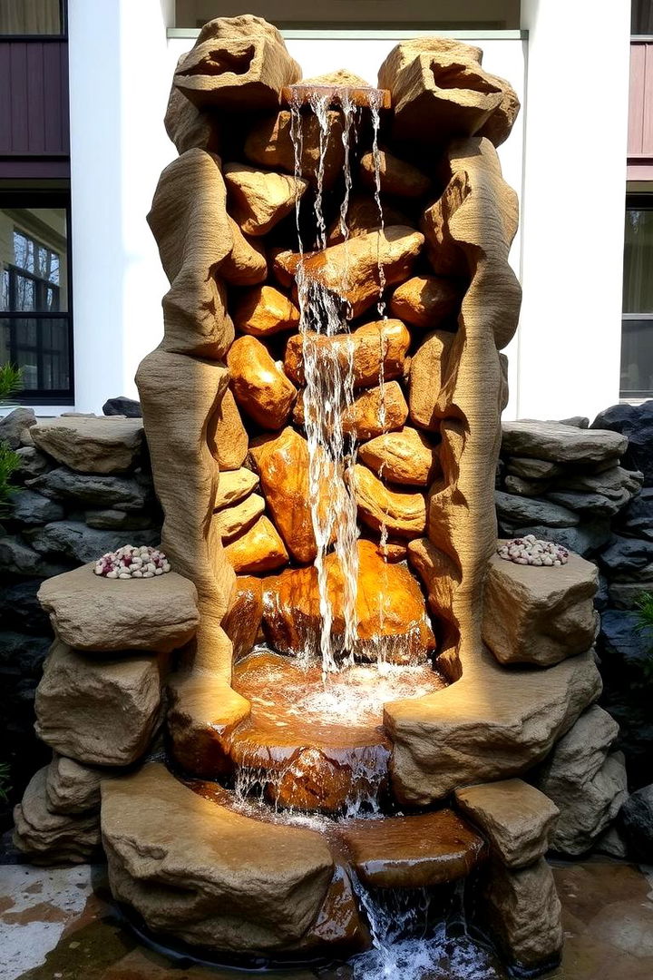 Sculptural Waterfall Art - 22 Pondless Waterfall Ideas