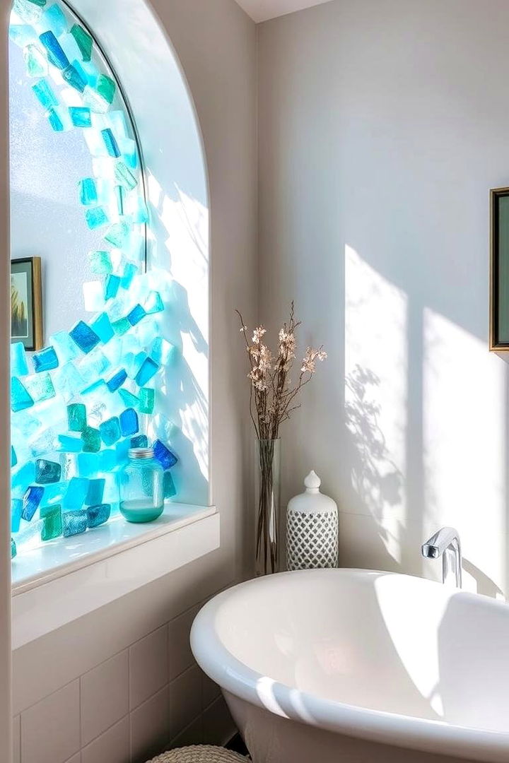 Sea Glass Accents for Elegance - 22 Nautical Bathroom Ideas