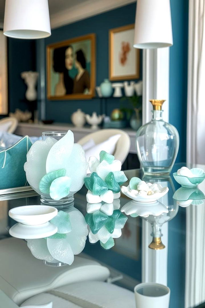 Sea Glass and Reflective Surfaces - 22 Beach Themed Bedroom Ideas