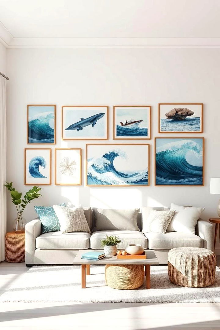 Sea inspired Art - 22 Beach House Living Room Ideas