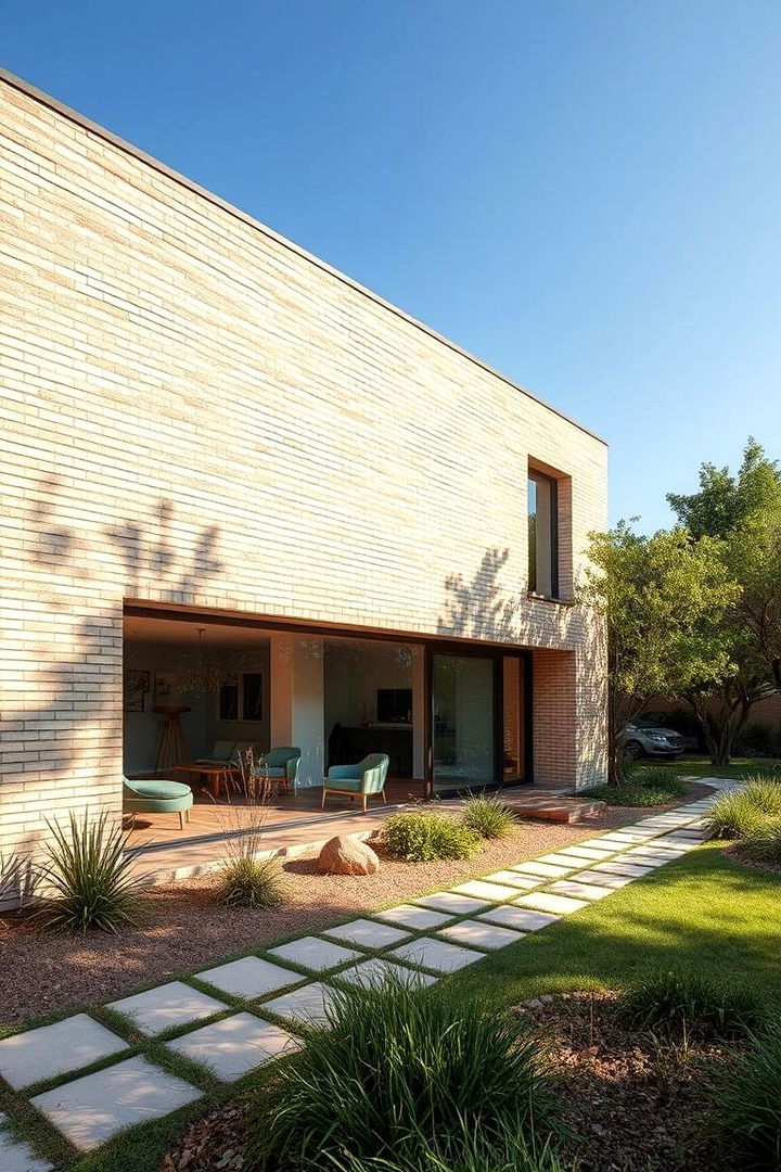 Seamless Blending with Surroundings - 22 Beige Brick Exterior Home Ideas