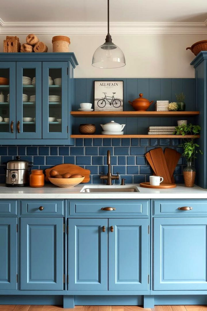 Seamless Decor Integration - 22 blue farmhouse kitchen cabinets