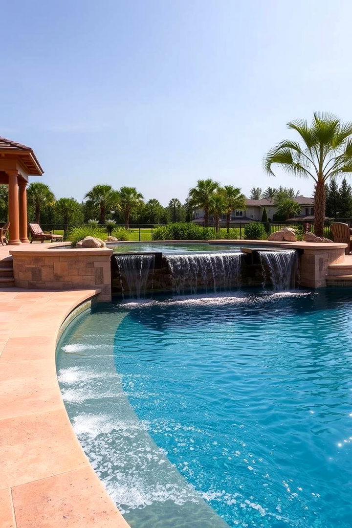 Seamless Edge Waterfall Oasis - 22 Small Pool Waterfall Ideas