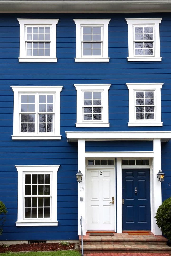 Seamless Exterior Integration - 22 Blue House Siding With White Trim