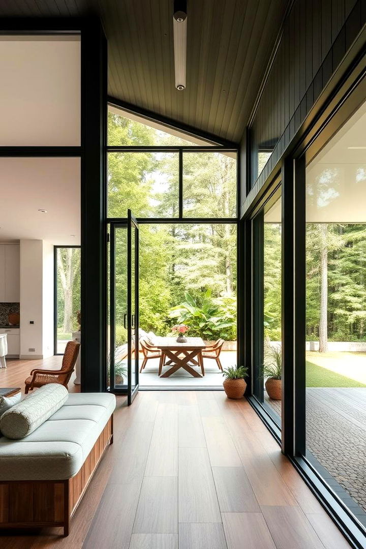 Seamless Indoor Outdoor Connection - 22 Dark Olive Green House Designs
