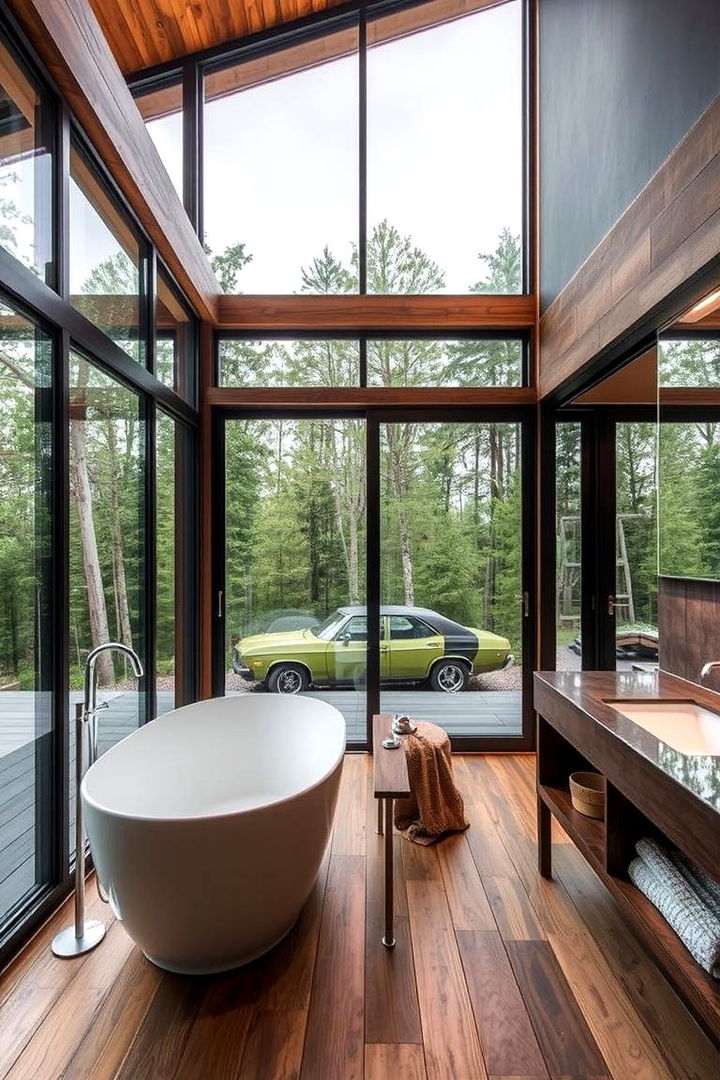 Seamless Indoor Outdoor Connection - 22 Barndominium Bathroom Ideas