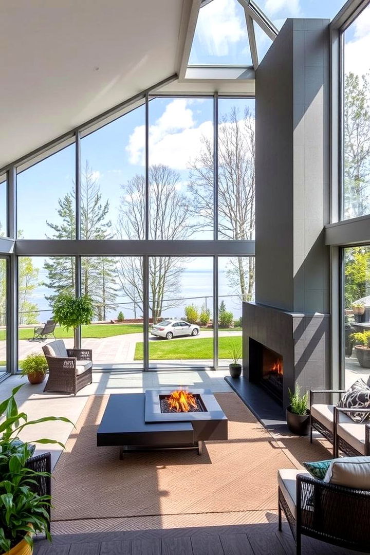 Seamless Indoor Outdoor Flow - 22 Sunroom With Fireplace
