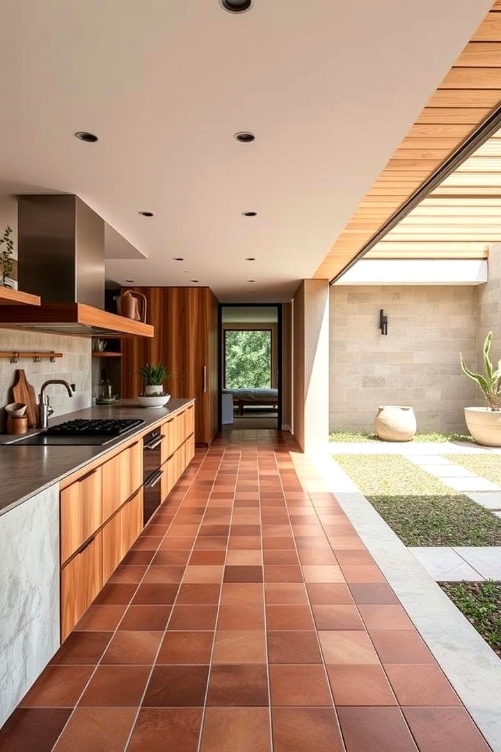 Seamless Indoor Outdoor Flow - 22 Terracotta Kitchen Floor Ideas