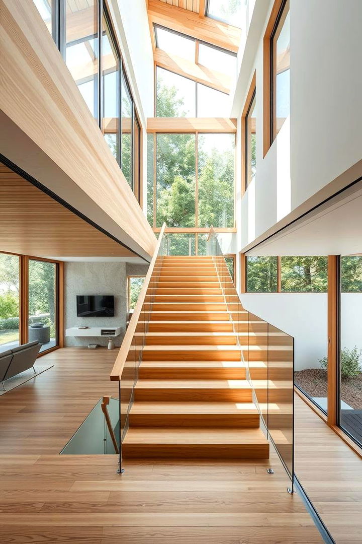 Seamless Indoor Outdoor Flow - 22 White Oak Staircase Ideas