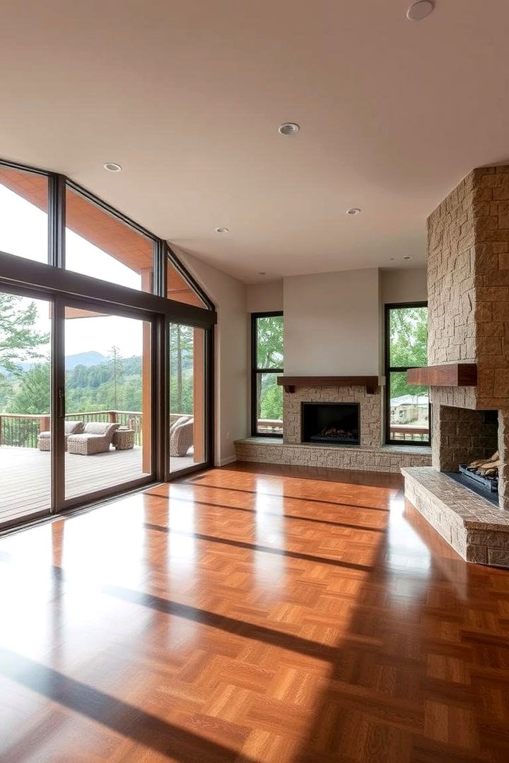 Seamless Indoor Outdoor Transition - 22 Screened-in Porch With Fireplace Ideas