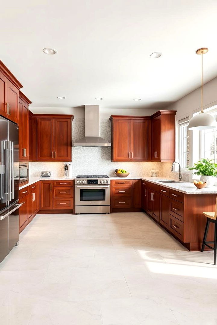 Seamless Integration into Modern Kitchens - 22 Natural Cherry Kitchen Cabinets
