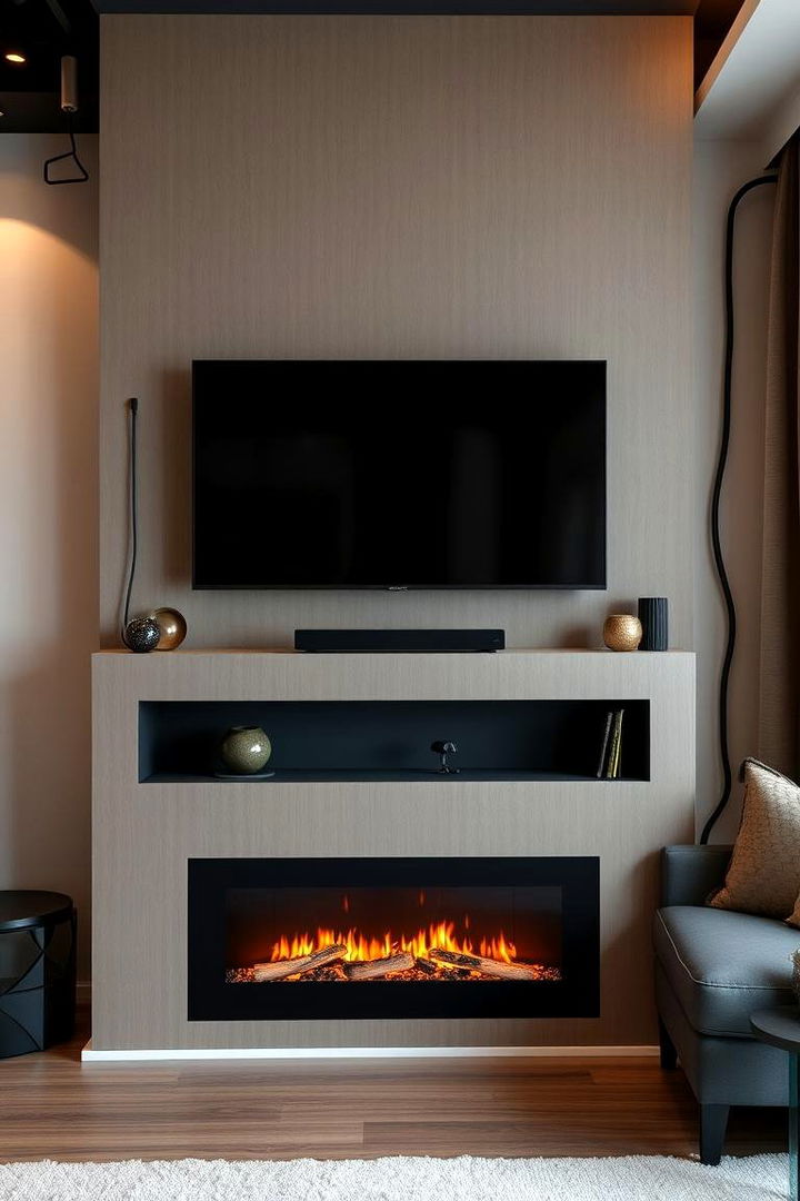 Seamless Integration of TV and Fireplace - 22 Electric Fireplace Ideas With Tv Above