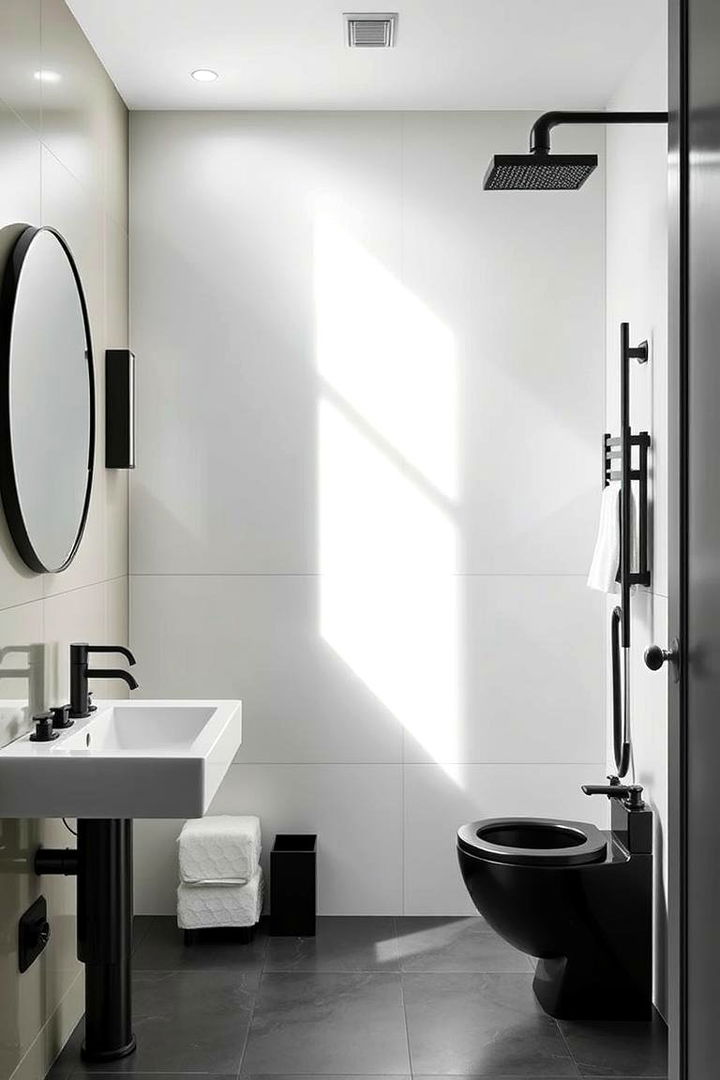 Seamless Integration - 22 Bathroom With Black Fixtures