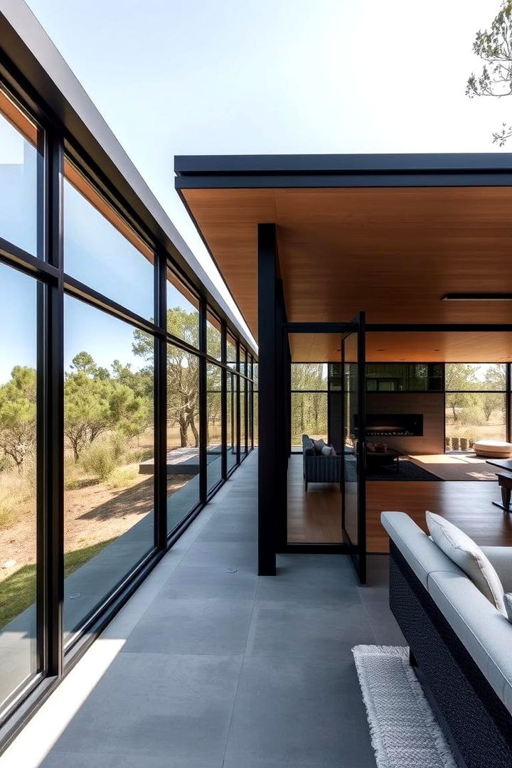 Seamless Interior Exterior Blend - 22 Houses With Black Windows
