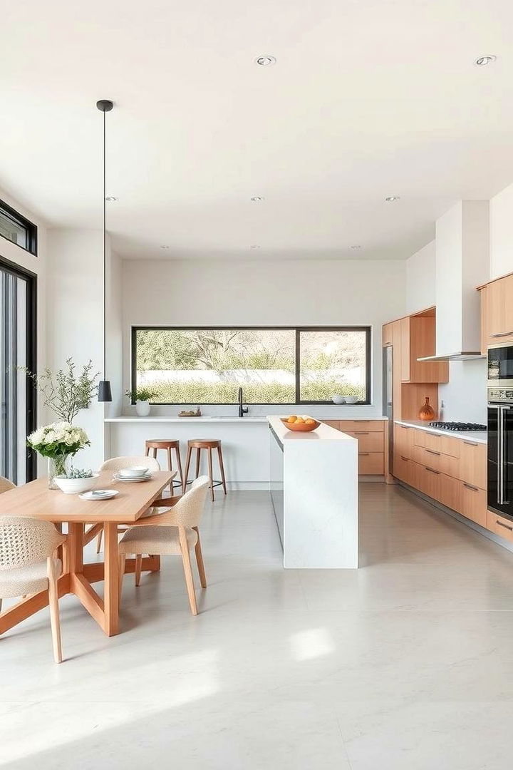 Seamless Open Concept Dining Integration - 22 Japandi Kitchen Ideas