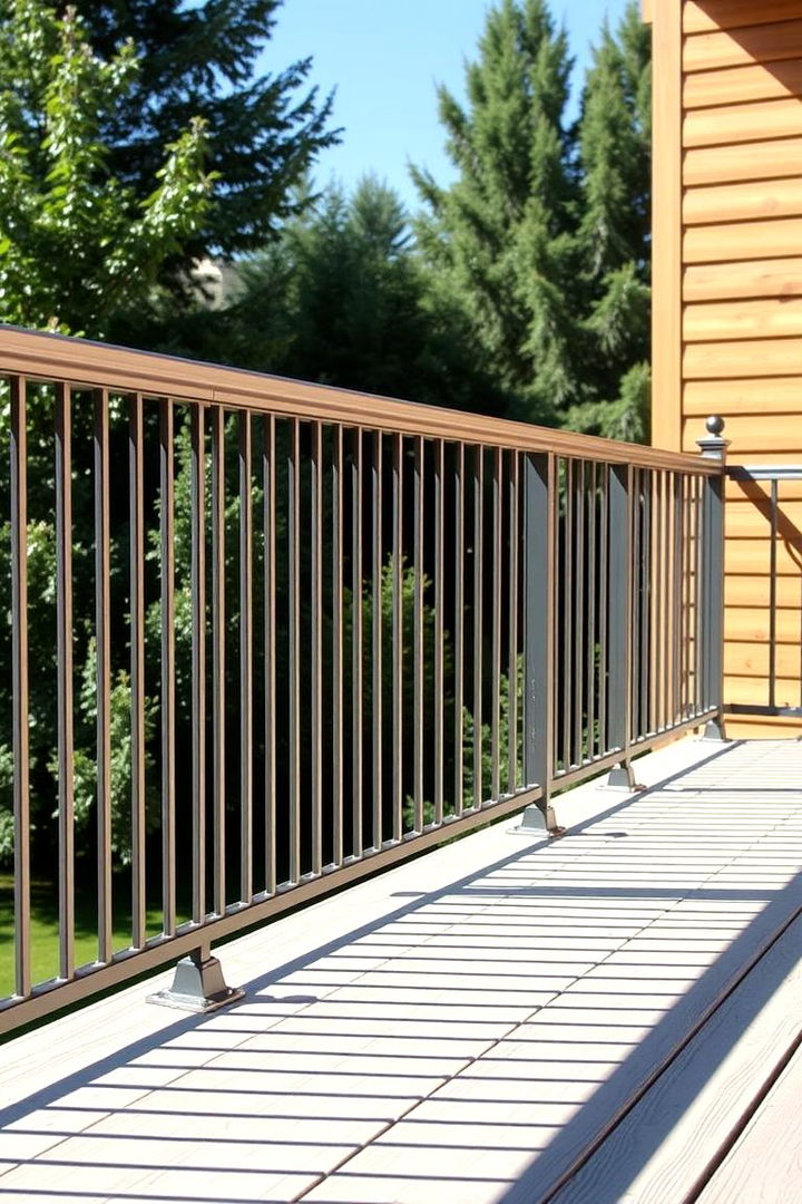 Seamless Outdoor Integration - 22 Metal Deck Railing Ideas