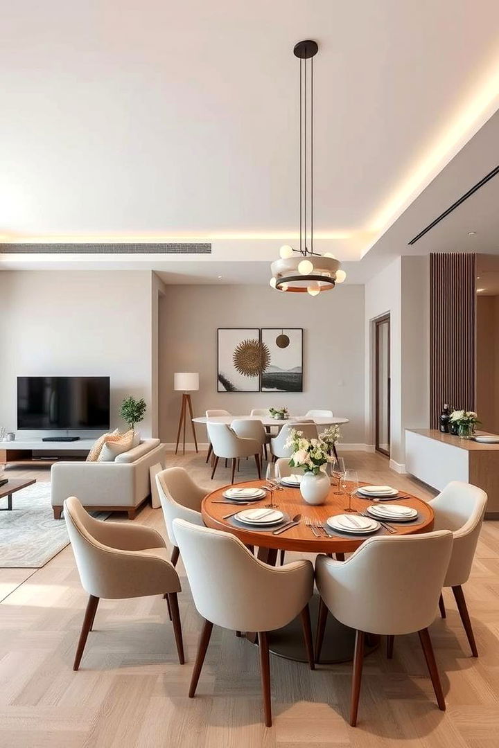 Seamless Transition with Consistent Themes - 22 Living Room Dining Room Combos