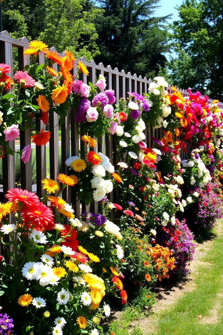 Seasonal Bloom Showcases - 22 Simple Fence Line Landscaping Ideas