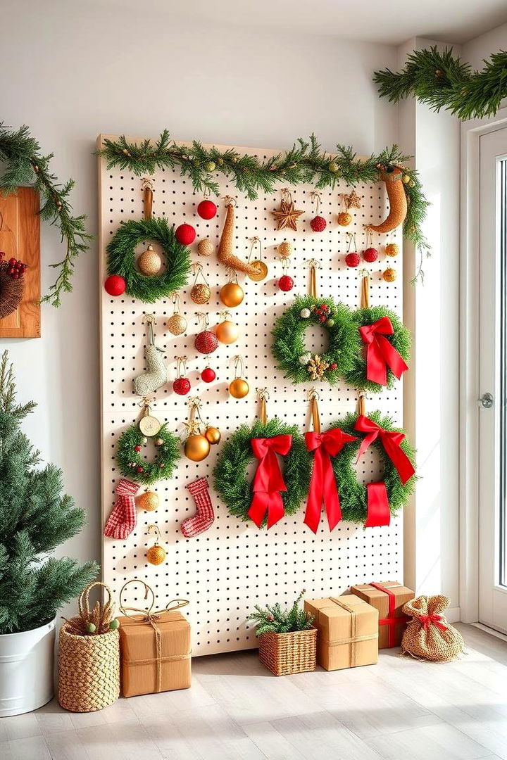 Seasonal Decoration Storage Pegboard - 22 Pegboard Ideas