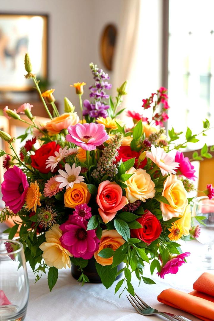 Seasonal Floral Arrangement - 22 Dining Room Table Decor Ideas