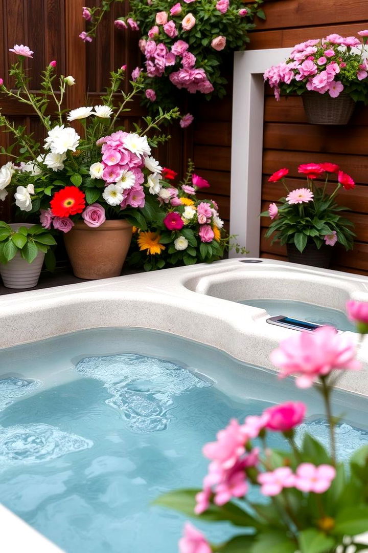 Seasonal Floral Arrangements - 22 Hot Tub Decor Ideas