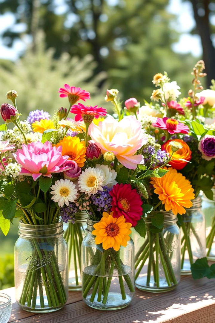 Seasonal Floral Magic - 22 Mason Jar Wedding Centerpieces