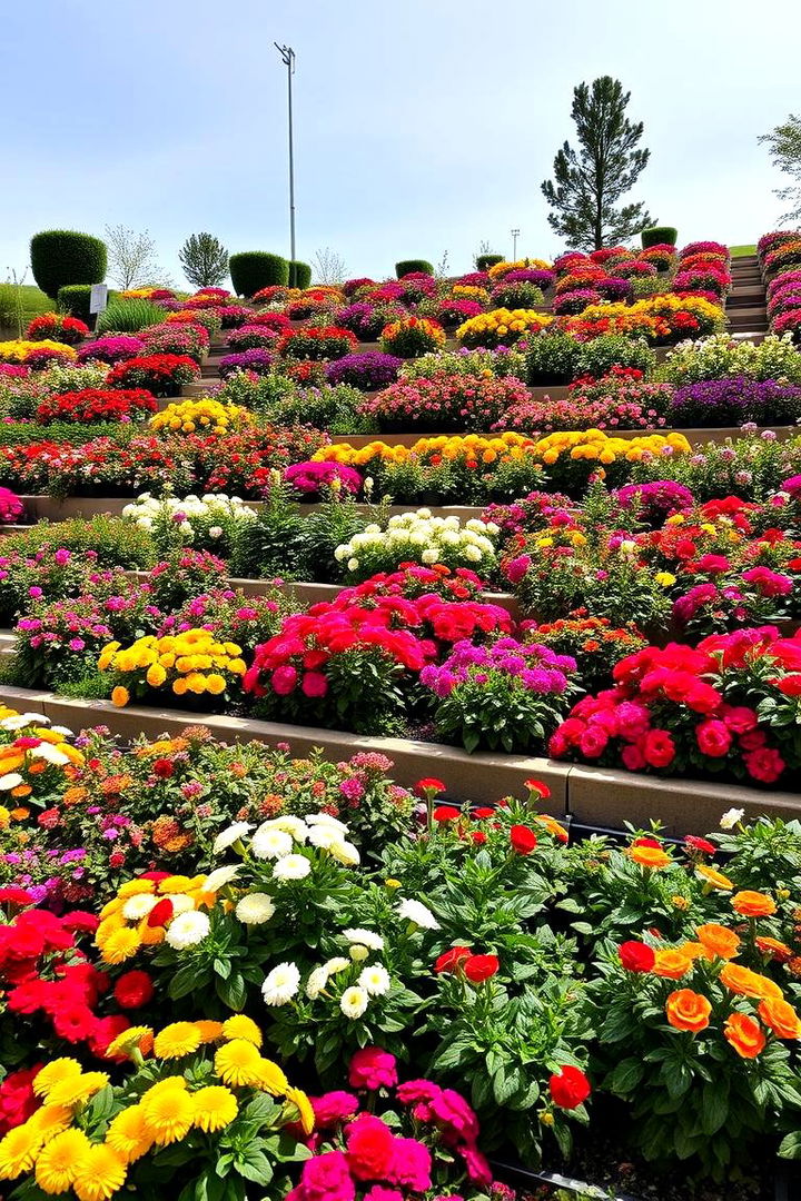Seasonal Flower Displays - 22 Hillside Terraced Garden Ideas