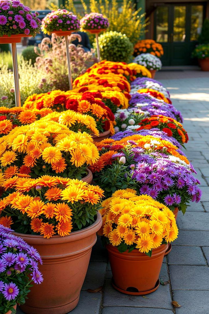 Seasonal Flower Pots with Autumn Blooms - 22 fall outdoor decorating ideas