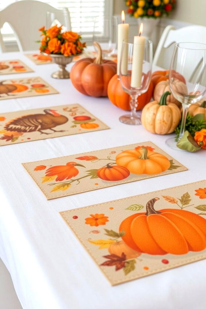 Seasonal Placemat Settings - 22 thanksgiving table decor ideas