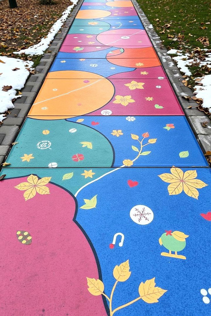 Seasonal Themes - 22 Concrete Walkway Painting Ideas