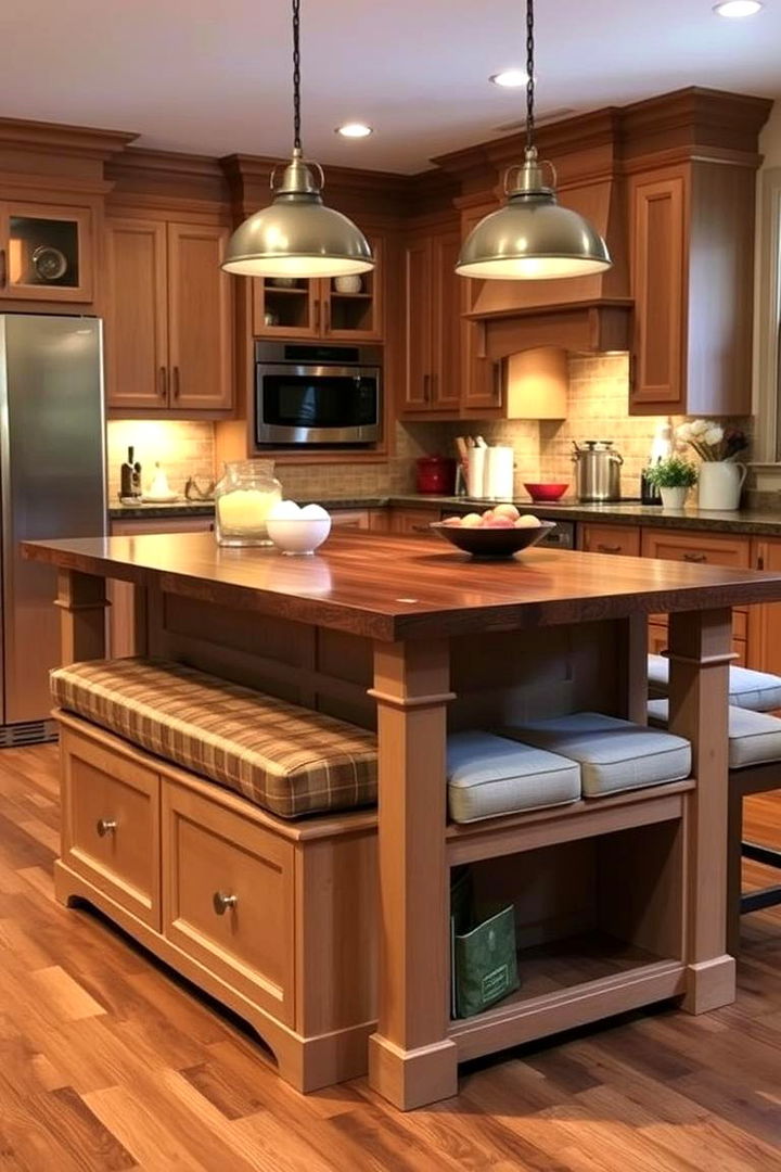Seating with Secret Storage - 22 Kitchen Island Storage Ideas
