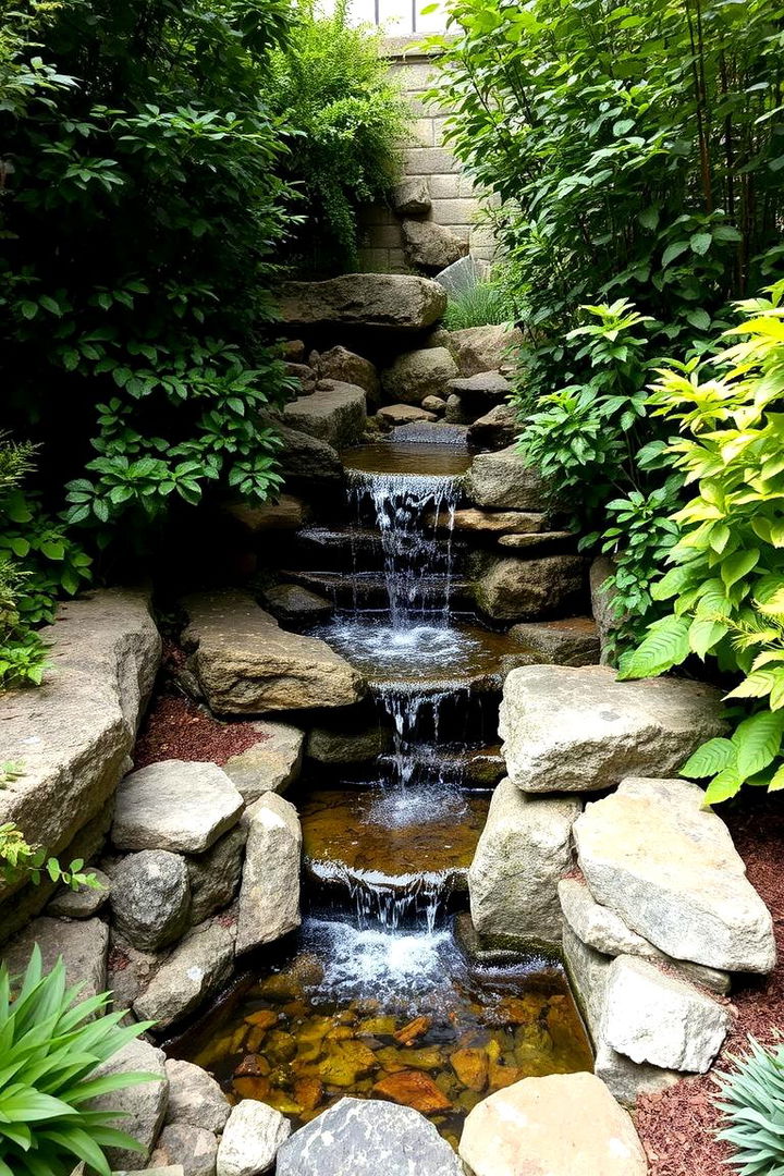 Secluded Garden style Waterfall - 22 Small Pool Waterfall Ideas
