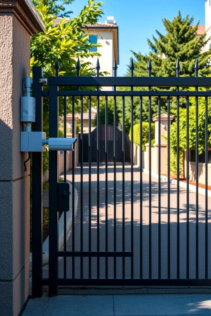 Secure Security Gate with CCTV - 22 Driveway Gate Ideas