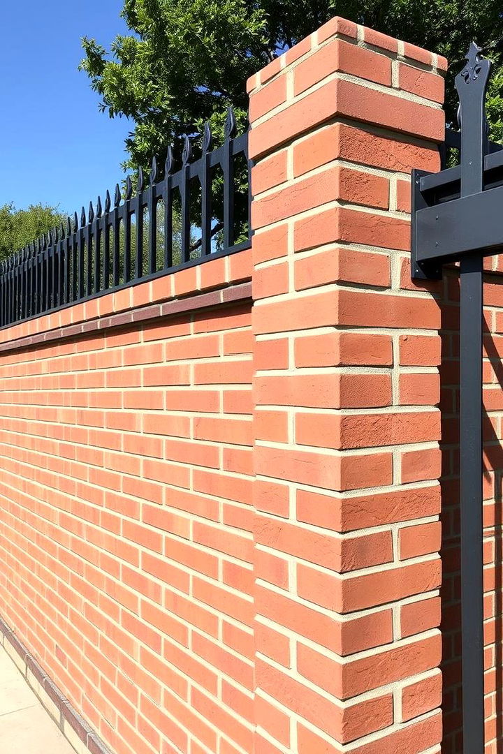Secure and Sleek Brick Boundaries - 22 Front Yard Brick Fence Ideas