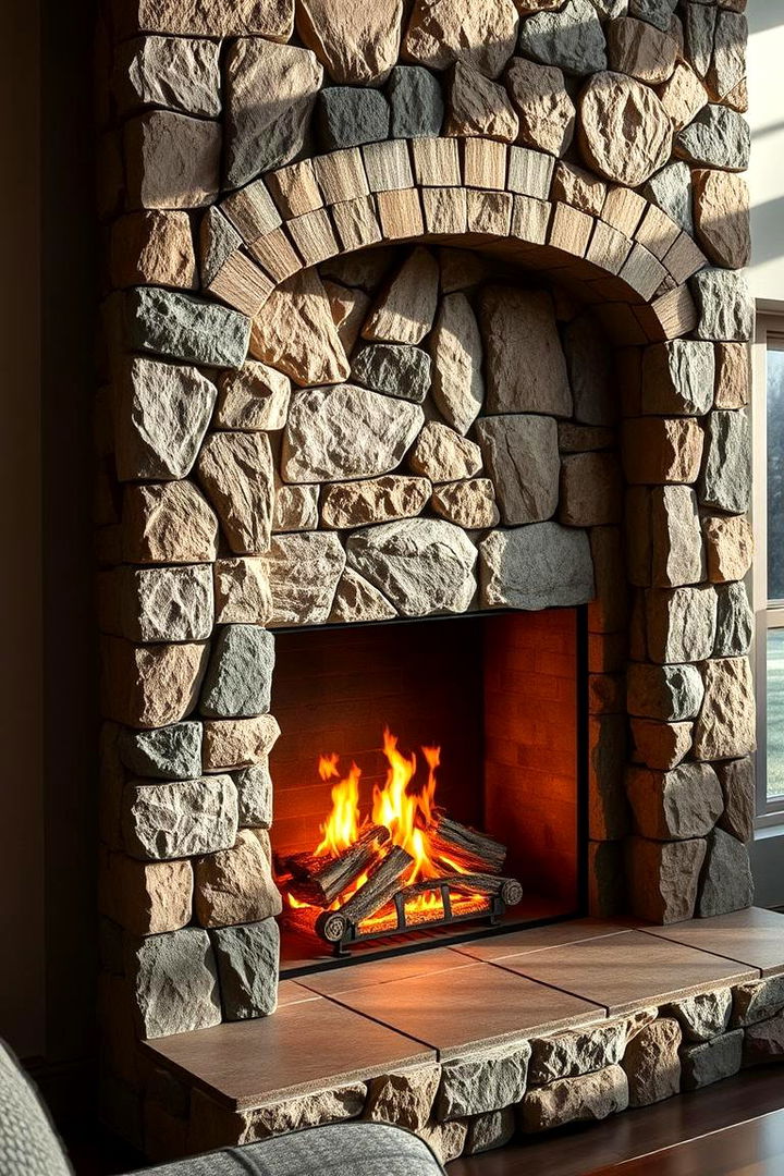 Sensory Stone Accents - 22 Floor-to-Ceiling Stone Fireplace Ideas