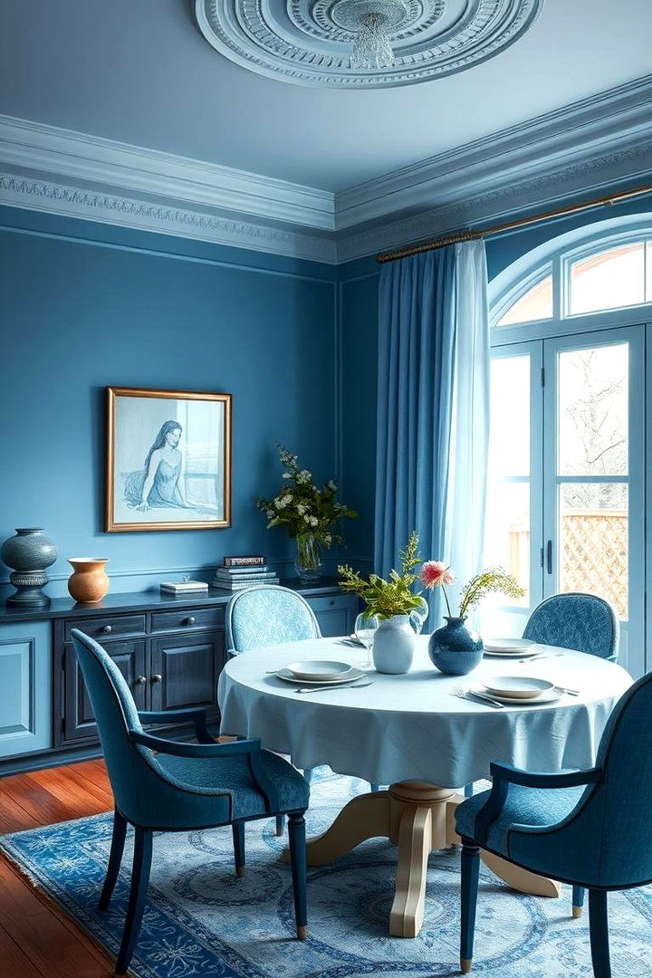 Serene Blue Layers - 22 Blue Dining Room Ideas