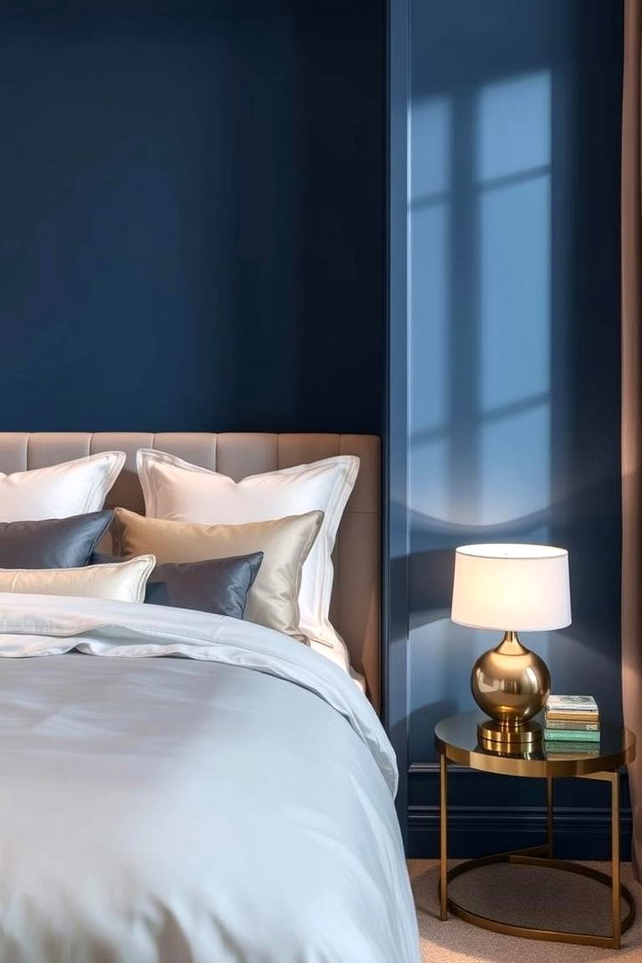 Serene Blue with Metallic Touch - 22 Blue Bedroom Ideas