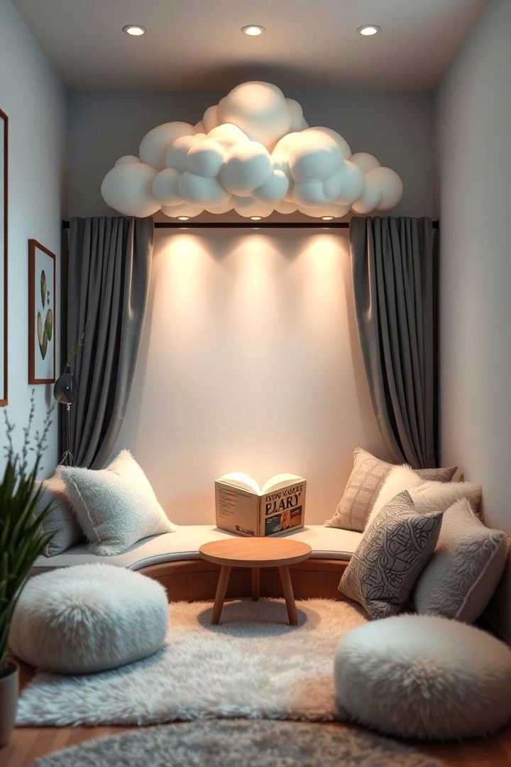 Serene Cloud Nook - 22 Cloud Themed Bedroom Ideas