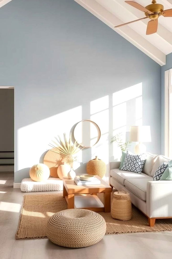 Serene Coastal Soft Blue and Sandy Beige - 22 Two Tone Wall Paint Ideas