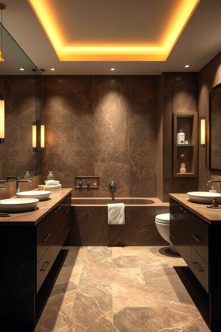 Serene Granite Bathroom Retreats - 22 Brown Granite Bathroom Ideas