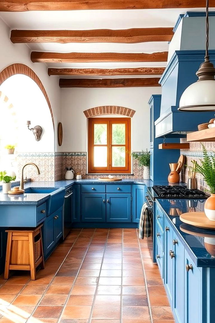 Serene Mediterranean Escape - 22 kitchens with blue countertops