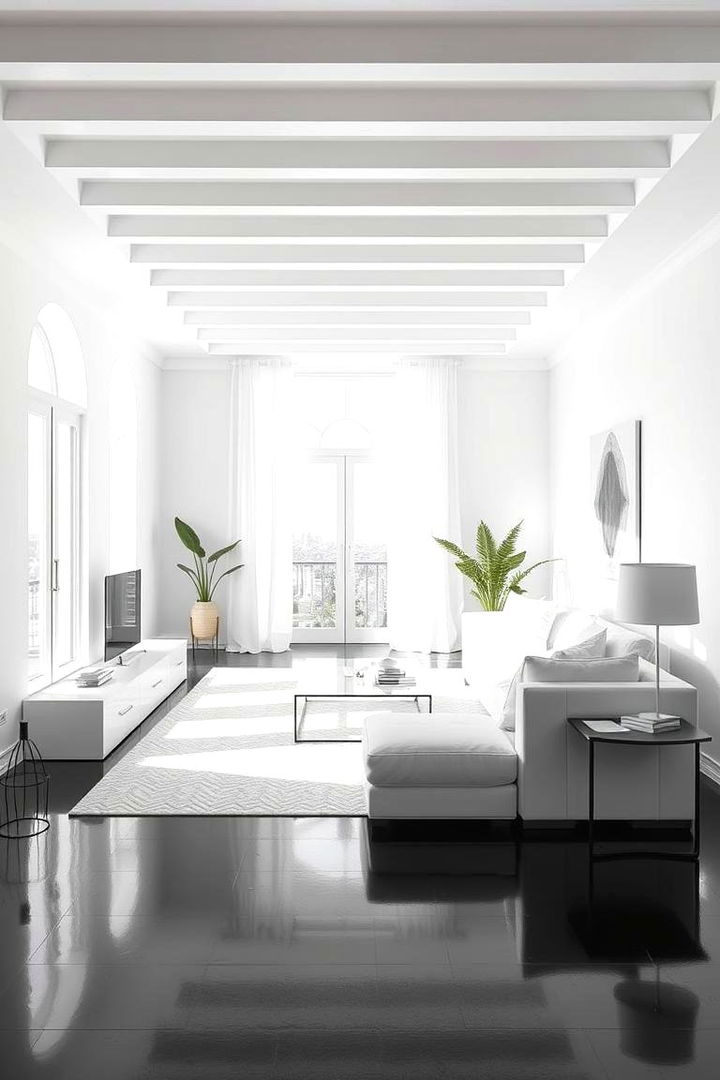 Serene Monochrome Haven - 22 Black Floor Living Room Ideas