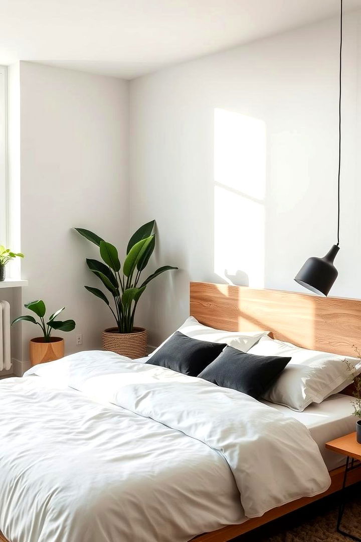 Serene Natural Elements - 22 Feminine Black and White Bedroom Ideas