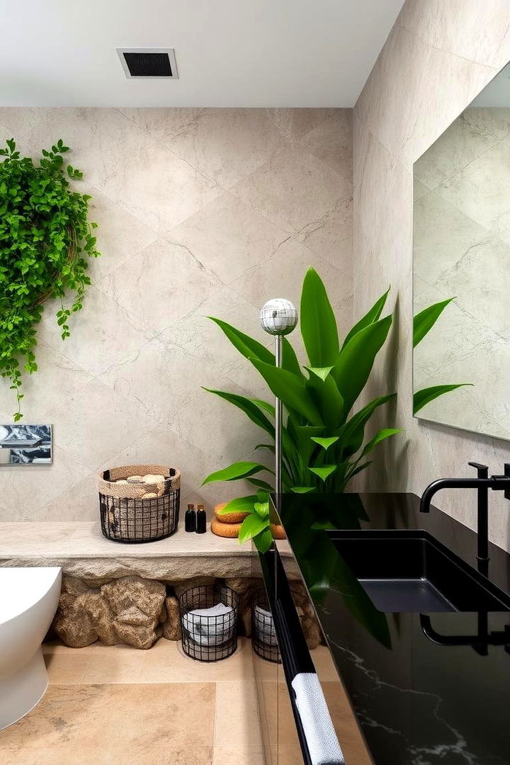 Serene Natural Elements - 22 bathroom with black countertops ideas
